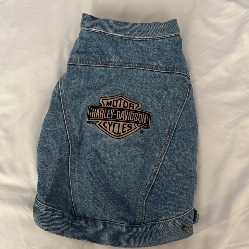 Harley-Davidson Denim Blue Dog Jacket with Embroidered Logo